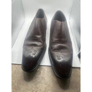Mezlan Wingtip Leather Dress Shoes In Distressed Brown With Elegant Brogue Detai